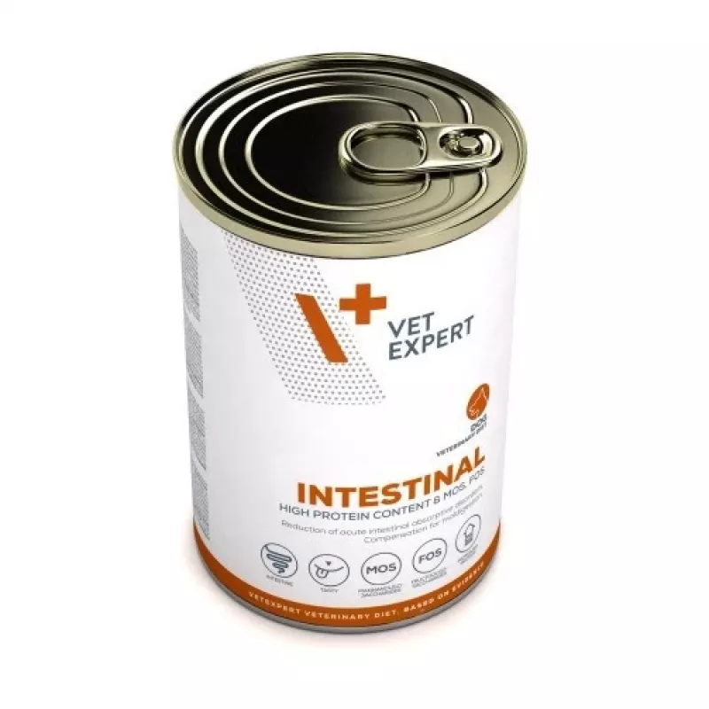 Comida húmeda para perros VETEXPERT Veterinary Diet Intestinal 400 g, ave, sin cereales, para recuperación tras cirugía digestiva