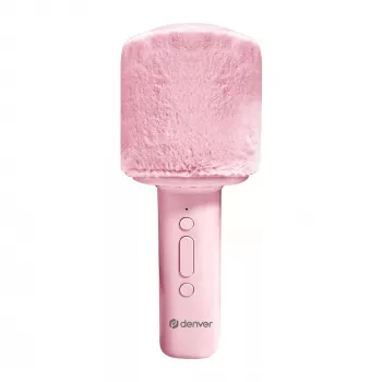 Micrófono Denver KMS-30 rosa micrófono con altavoz BT para karaoke