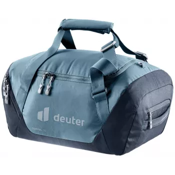 Bolsa de viaje DEUTER Duffel 35 atlantic-ink — capacidad 35 L, fondo impermeable, asas de transporte