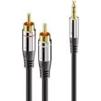 Cable de audio sonero 2x RCA a 3.5mm 1.5m - 3.5mm - macho - 2 x RCA - macho - 1,5 m - negro (S-AC600-015)
