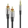 Cable de audio sonero 2x RCA a 3.5mm 1.5m - 3.5mm - macho - 2 x RCA - macho - 1,5 m - negro (S-AC600-015)