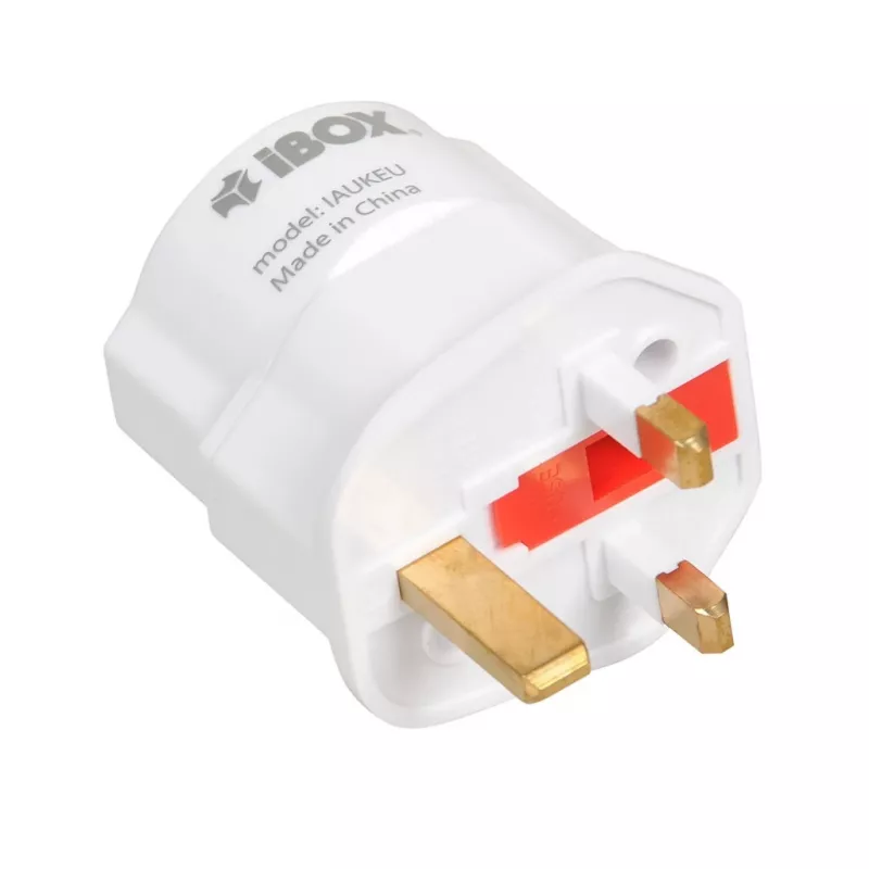 Fuente de alimentación IBOX iaukeu cargador de red con conectores intercambiables UK (tipo G) y EU (tipo E), 100–240 V 50/60 Hz, 7,5 A, blanco