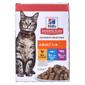 HILL'S Feline Adult Multipack Classic - bolsitas 12x85g