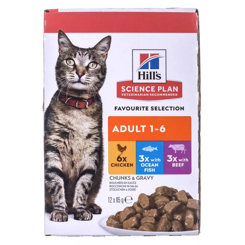 HILL'S Feline Adult Multipack Classic - bolsitas 12x85g
