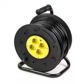 Alargador con carrete 50 m, 4 tomas, 3x2,5mm²