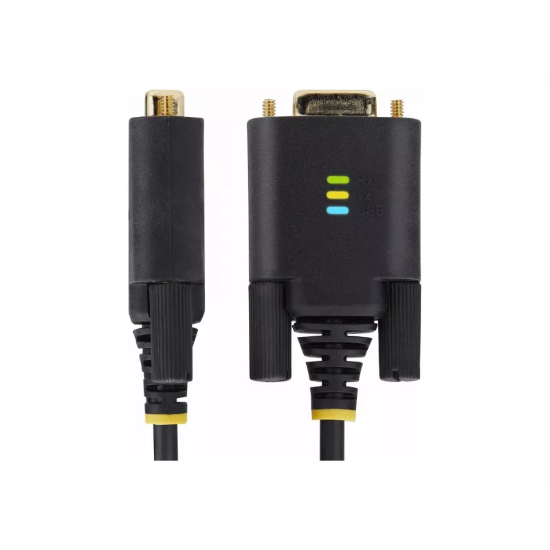StarTech.com cable adaptador de 13ft (4m) de 2 puertos USB a serie, tornillos/tuercas DB9 reemplazables, retención de COM, USB-A a DB9 RS232, FTDI, protección ESD de nivel 4, Windows/macOS/ChromeOS/Linux – construcción robusta en TPE