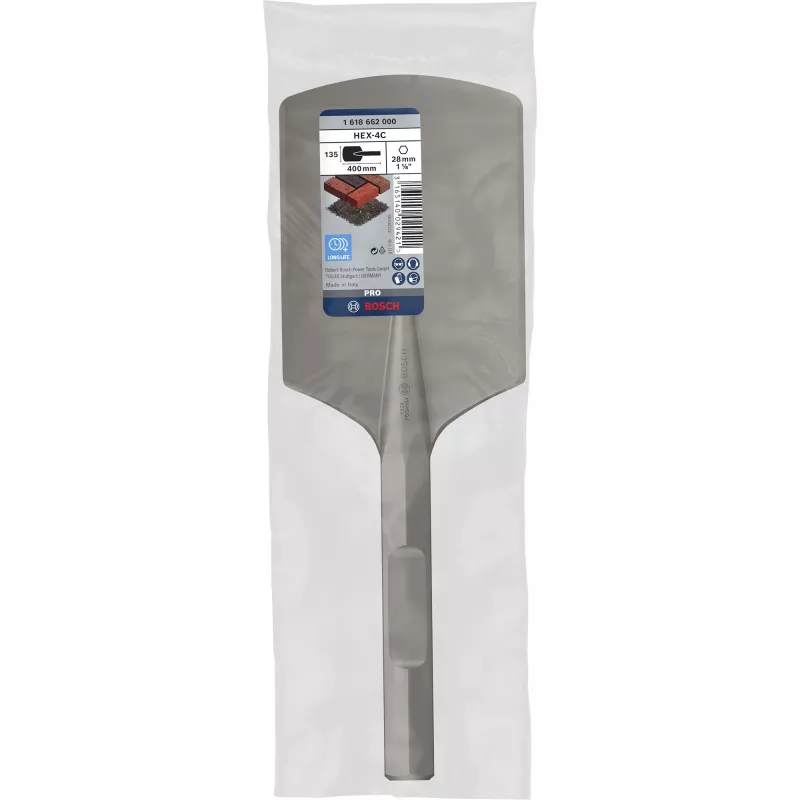 Cincel plano con vástago hexagonal Bosch 1 618 662 000, 135 x 400 mm