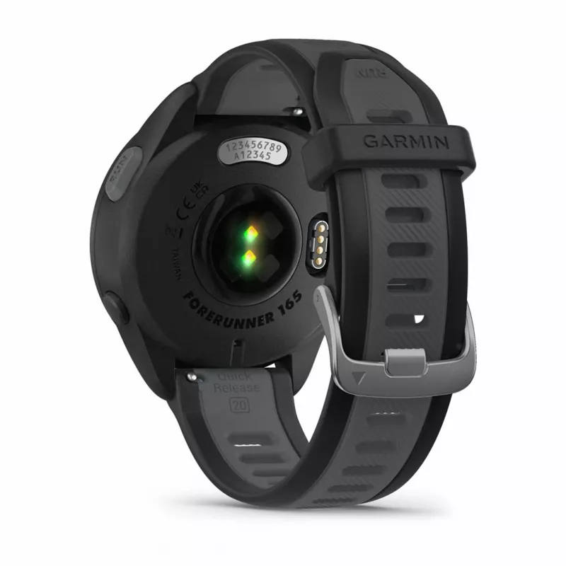 Garmin Forerunner 165 Music reloj deportivo GPS 43 mm, AMOLED 1,2" 390 x 390, 4 GB, correa de silicona, contorno de muñeca 126–203 mm, negro/gris pizarra (010-02863-30)