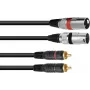 Cable de audio 1 m Omnitronic 3022522B 2x XLR 2x RCA Negro