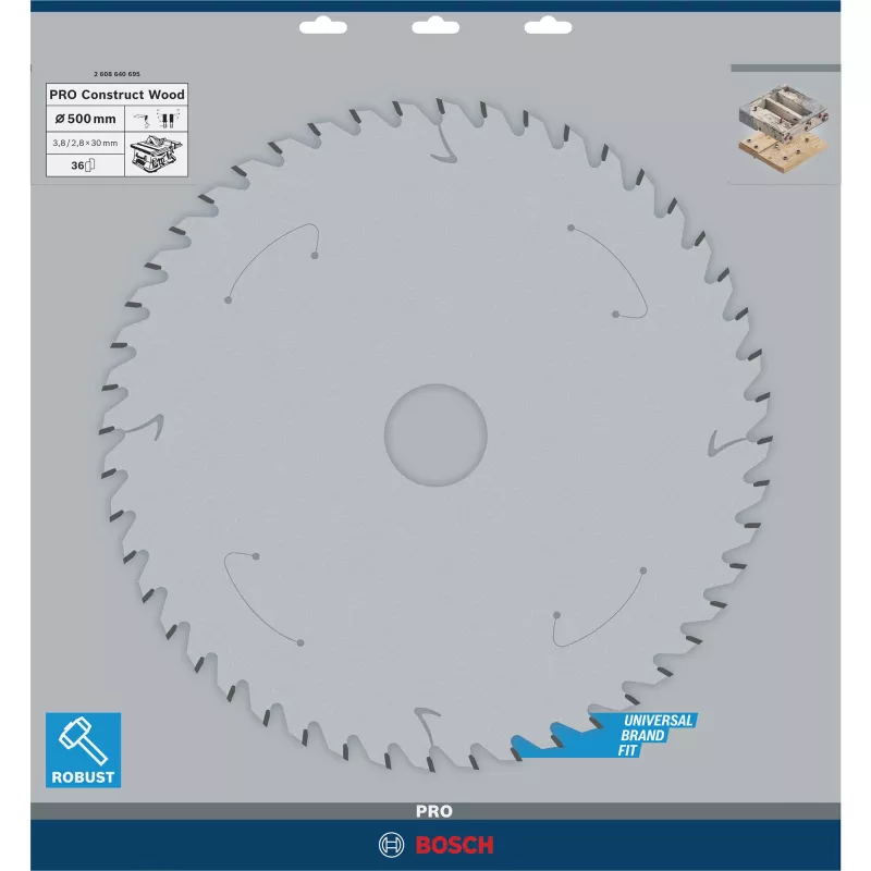 BOSCH hoja de sierra construcción madera 500x30x36z x3,8 mate con clavos ###