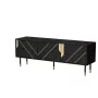 Mueble TV Cama Meble MOUNTAIN 154x40x55 cm – superficie de tablero de partículas, negro y dorado