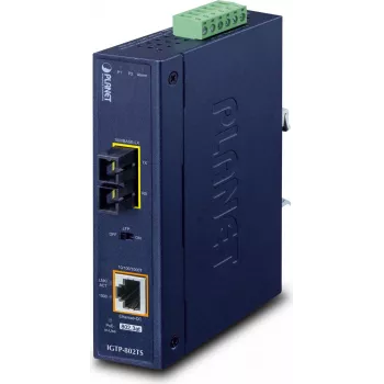Convertidor de medios de red PLANET IP30 Industrial 10/100/1000BAS 1000 Mbit/s azul (IGTP-802TS)