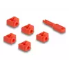 Bloqueador de puertos DeLOCK 20928 RJ-45 rojo plástico 11 uds.