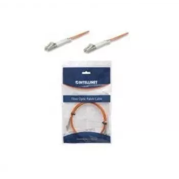 Cable de fibra óptica patch Intellinet, OM2, LC/LC, 3 m, Naranja, Dúplex, Multimodo, 50/125 µm, LSZH, Fibra, garantía de por vida