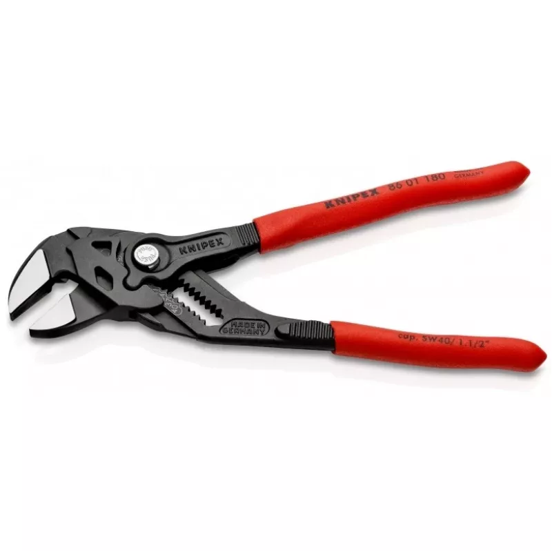 Knipex 86 01 180 llave de tenaza, 180 mm, apertura máx. 40 mm, ajustable en 15 posiciones, roja