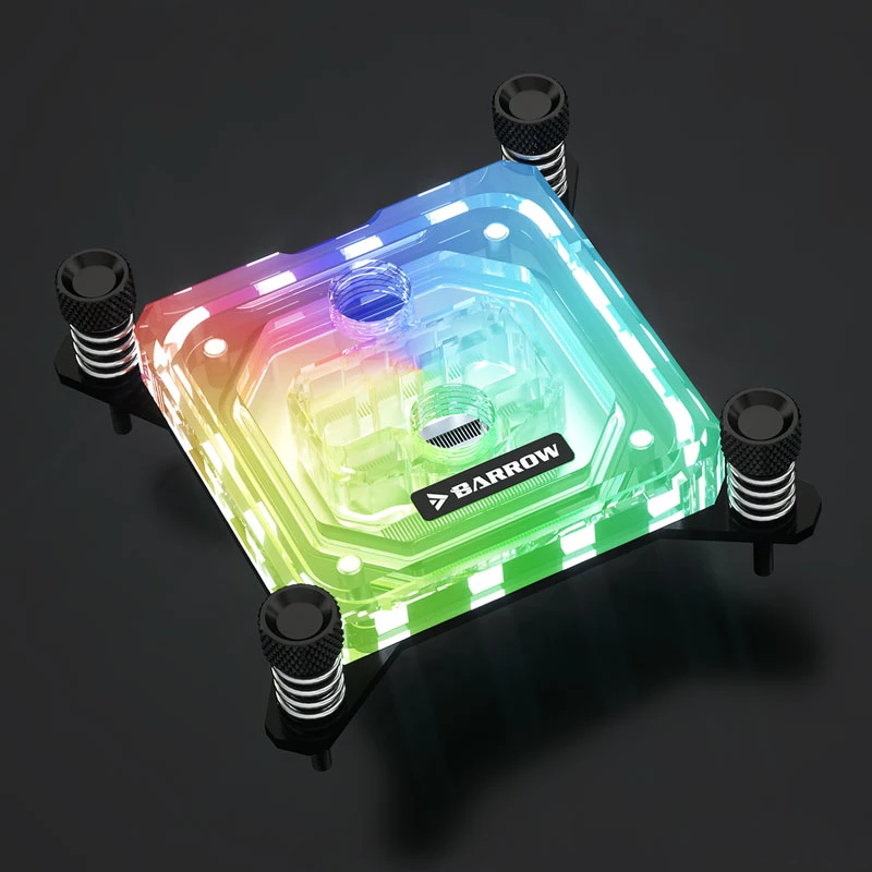 Refrigerador de agua Barrow LTYK3-04I Negro Acrílico RGB para refrigeración de CPU, tapa de acrílico, iluminación RGB