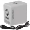 Mininevera Adler AD 8084G — compacta gris 12V/230V, capacidad 4 L, portátil, puerta con bisagra a la derecha
