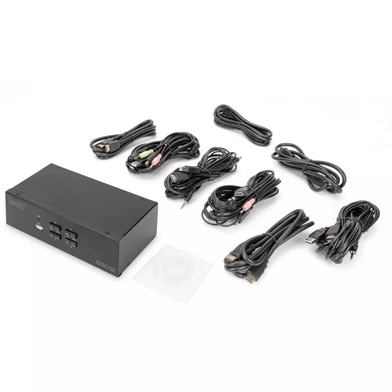 Switch KVM Digitus DS-12883 4 puertos Dual Display 4K HDMI USB