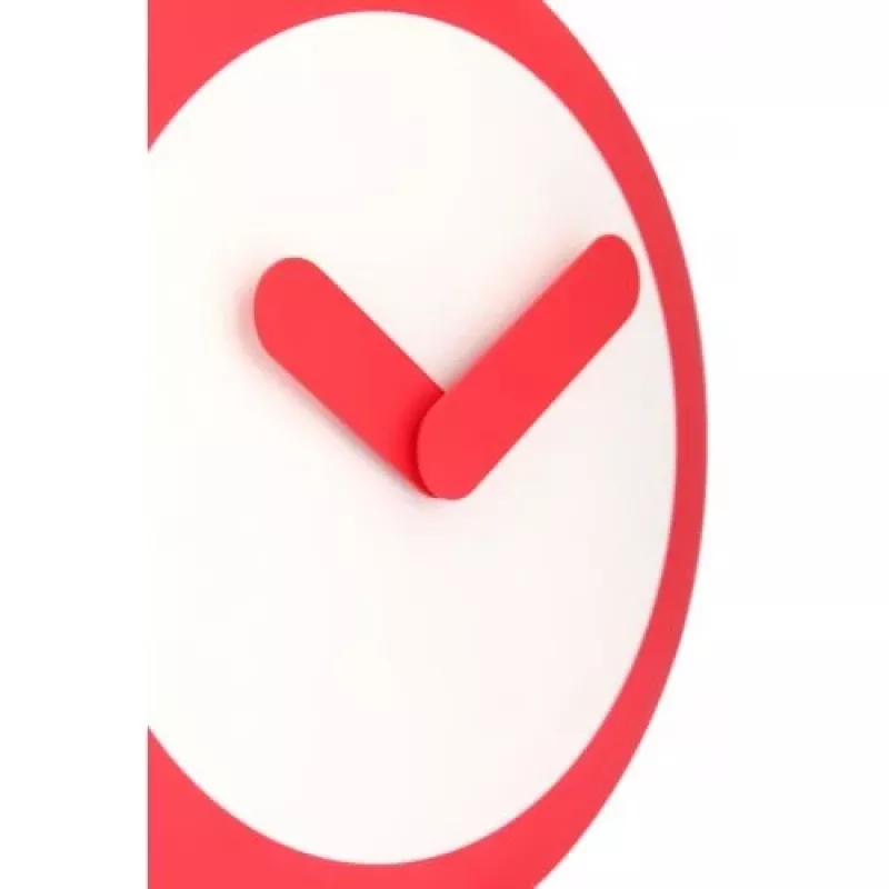 NeXtime Reloj 2615ro Focus, Ø25 cm, reloj de pared, blanco/rojo