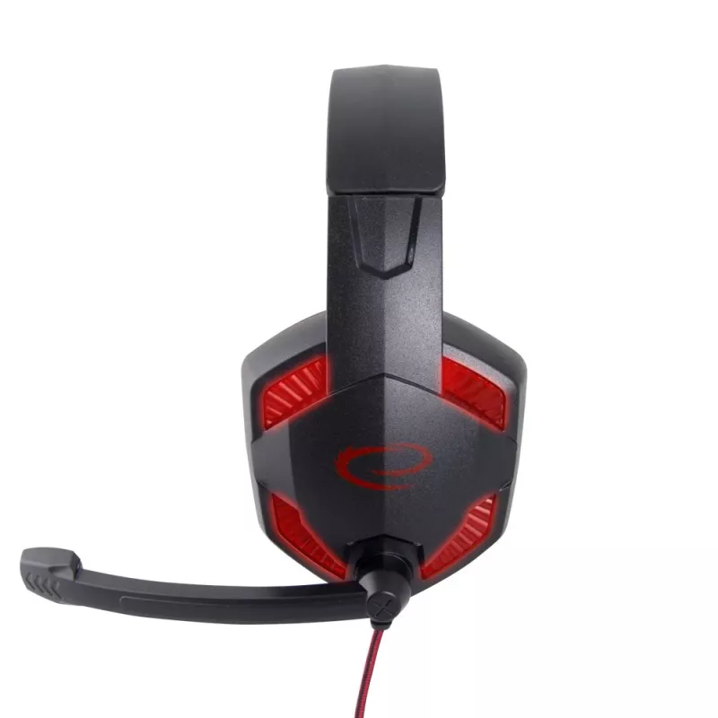Auriculares gaming ESPERANZA BLACKBIRD, micrófono, USB/jack 3,5 mm, negro/rojo