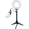 Anillo de luz LED 12 cm con trípode de mesa hasta 24,5 cm, USB, RGBW