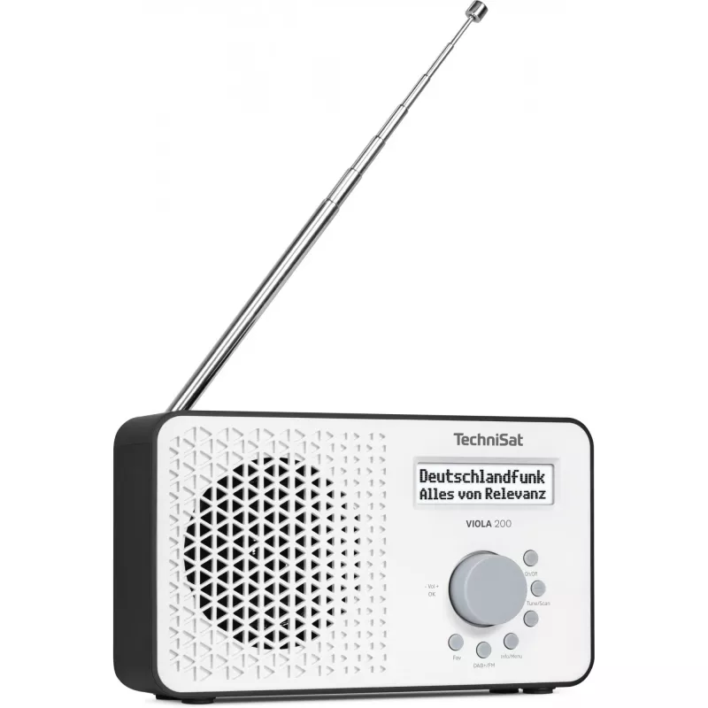 TechniSat VIOLA 200 radiodespertador digital DAB+, blanco/negro