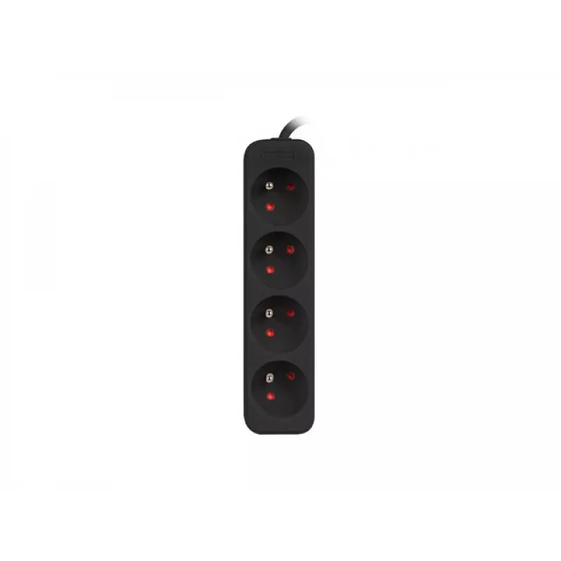 Regleta de alimentación Lanberg PS0-04E-0100-IEC-BK 1 m 4 tomas de corriente para interior negro