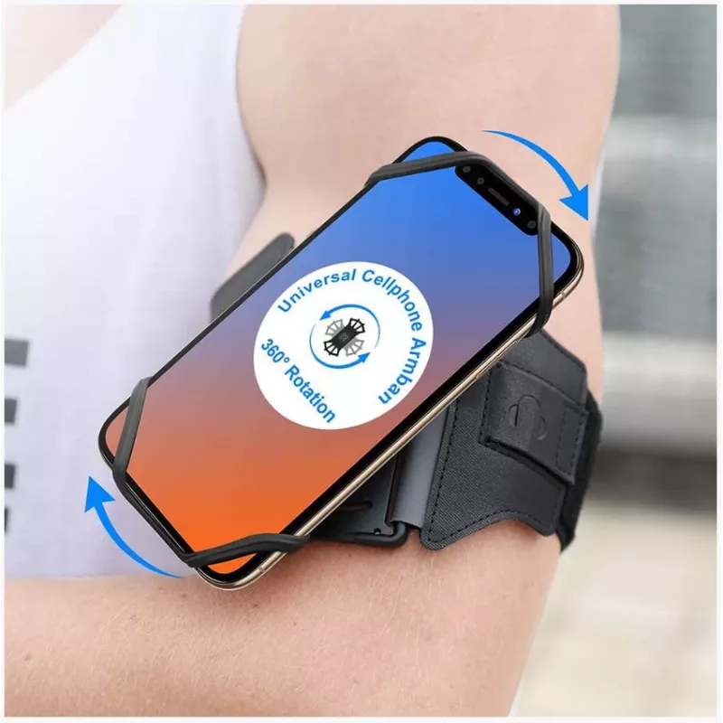 Brazalete deportivo Tellur A100 para smartphone, negro, ajustable, talla universal