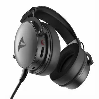 Auriculares de sobremesa Sharkoon Skiller SGH40W negros – auriculares gaming inalámbricos, diseño on-ear