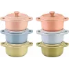Set 6x Mini-Cocotte redonda 10 cm, multicolor