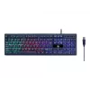 Teclado gaming con ratón GEMBIRD GGS-UMGL4-02 - tamaño completo USB QWERTY inglés de EE. UU., negro, retroiluminación LED