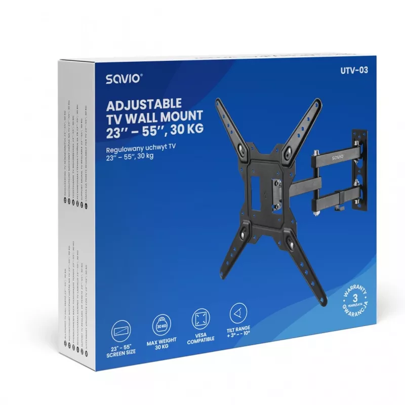 Savio UTV-03 soporte de TV 139,7 cm (55) negro