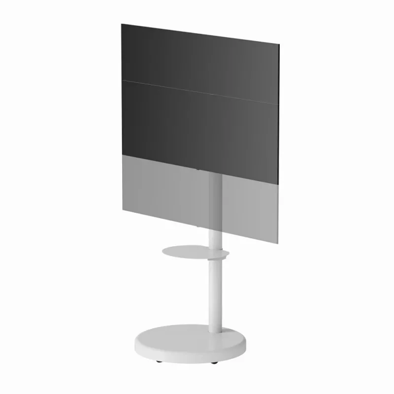 Soporte de TV de suelo GEMBIRD TVS-86TR-01-W para televisores de 37–86 pulgadas, blanco, giratorio e inclinable, VESA 200x200–600x400, carga máx. 50 kg