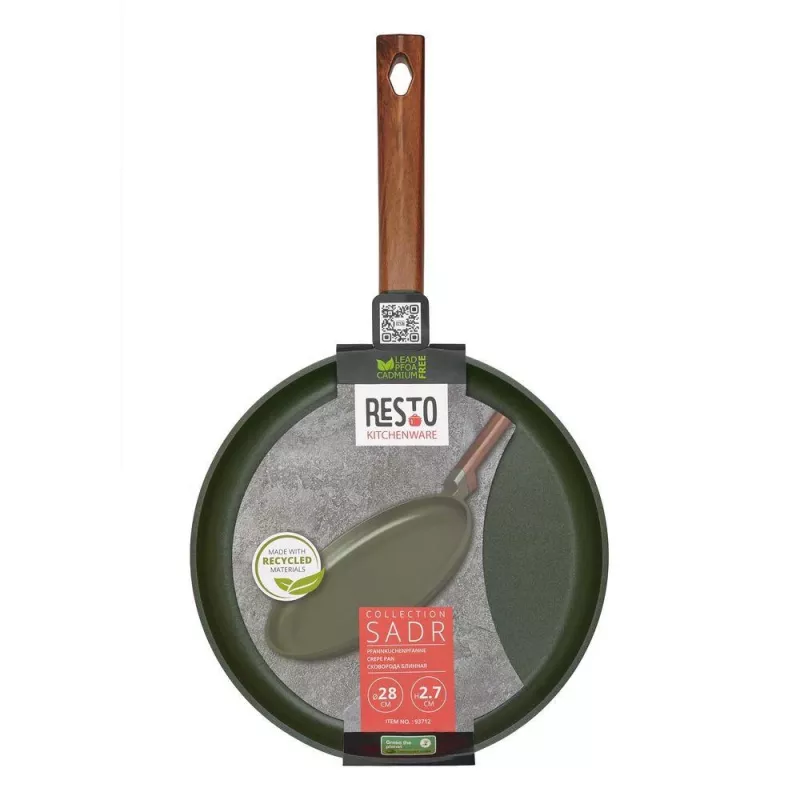 Sartén plana para crepes RESTO 93712 — 28 cm de diámetro, 2,7 cm de altura