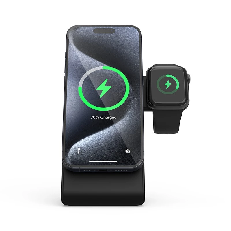 Cargador de interior Crong CRG-MSPS-BLK Smartwatch Negro Lightning USB Inalámbrico