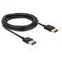 DeLOCK Slim High Quality - cable HDMI con Ethernet - HDMI (M) a HDMI (M) - 25 cm - triple aislamiento - negro - compatible con 4K (85117)