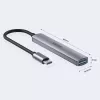 Hub USB-C Unitek H1208B — 1x USB-A 5 Gbit/s, 3x USB-A 2.0, host USB-C, carcasa de aluminio, cable de 0,20 m