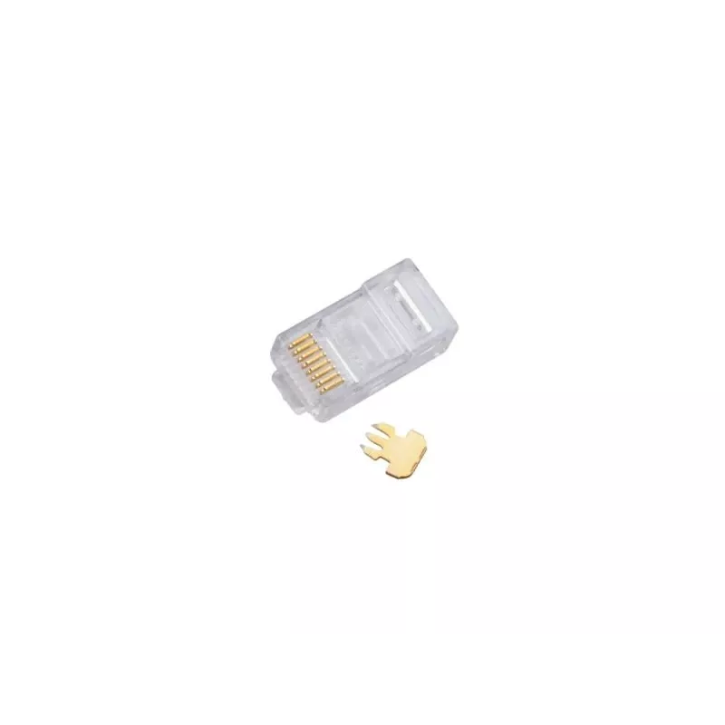 Conector RJ-45 Alantec WT118, conector macho RJ45 recto, Cat5e, U/UTP (UTP), blanco translúcido, pack de 100 uds.