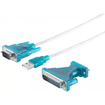Convertidor USB 2.0 RS232 ShiverPeaks 75605 – cable de 1,5 m, adaptador USB a serie