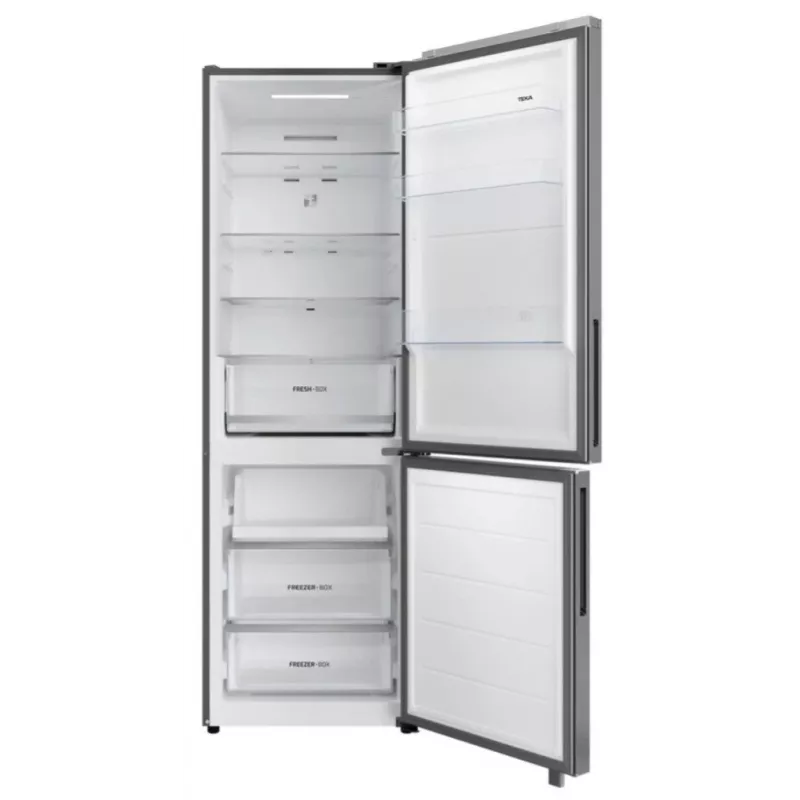 Frigorífico-congelador independiente TEKA RBF 54650 SS XL, Acero inoxidable, 401 L capacidad total, Congelador inferior, No Frost, Control táctil