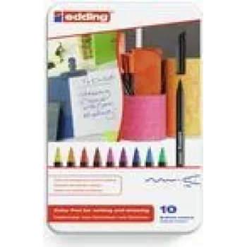 Rotulador Edding 1200 colourpen fino negro azul marrón verde naranja rosa lila rojo amarillo 10 uds.