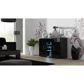 Aparador Cama SOHO S7 120 cm Negro Brillo