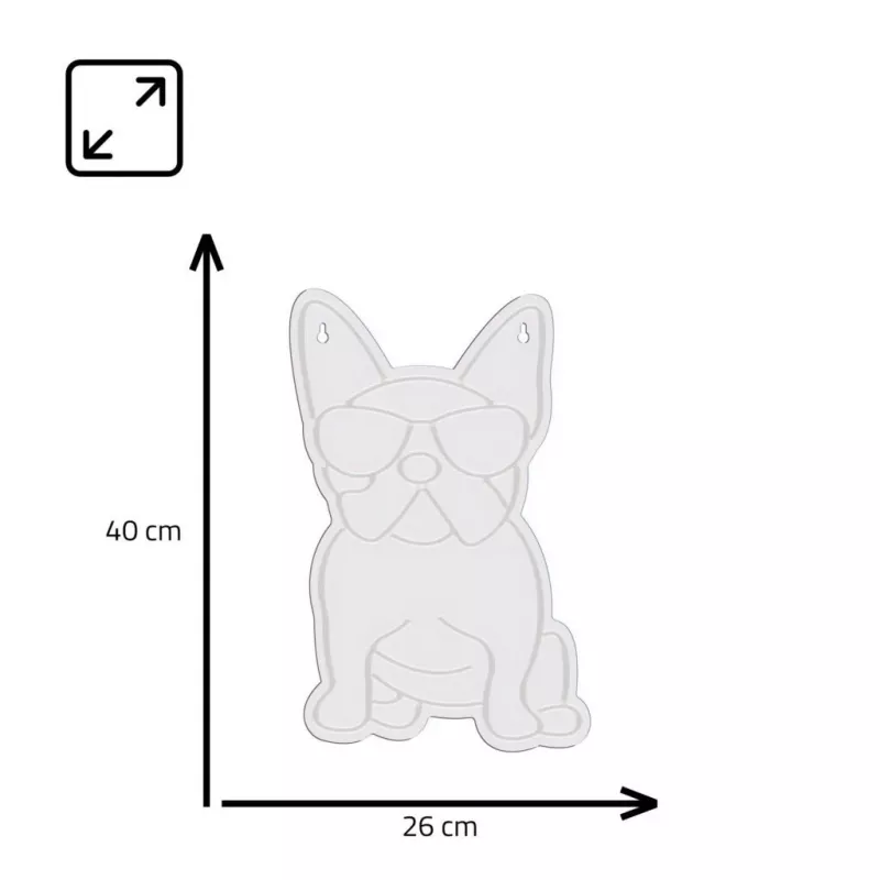 Luz de neón MANTA Manta SNL66WH French Bulldog White — letrero de neón LED decorativo con forma de bulldog francés