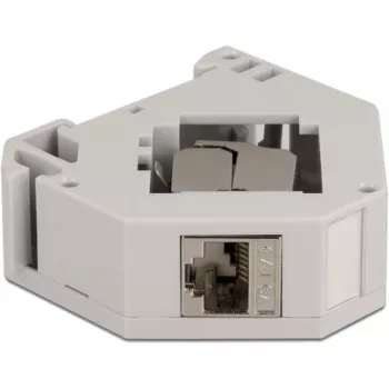 Delock - adaptador modular - montaje en carril DIN - CAT 6a - STP - gris - 1 conexión (86014)