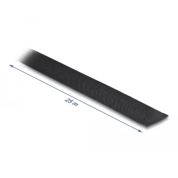 Cinta textil DeLOCK 25 m x 25 mm desgarrable autoadhesiva negra