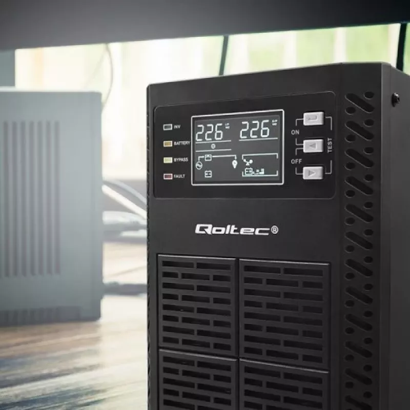 SAI Qoltec 52281 sistema de alimentación ininterrumpida doble conversión (online) 2 kVA 2000 W 3 salidas AC
