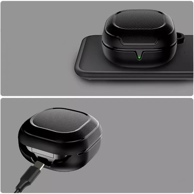 Tech-Protect Rough Carbon funda para el estuche de carga de Samsung Galaxy Buds 2 Pro/2/Live/Pro, negra