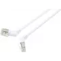 Renkforce RF-6071564 cable de red RJ45, cable de parcheo CAT 6a F/UTP 0,50 m blanco contactos giratorios 360°, salida de cable en ángulo 1 ud. (RF-6071564)
