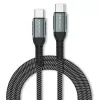 Qoltec 52358 cable USB-C a USB-C, USB 2.0, 480 Mbps, 100 W PD, QC 3.0, trenzado de nailon, 1,5 m, negro