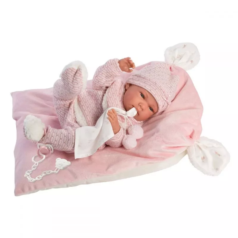 Muñeca 73860 muñeca bebé Nica sobre manta rosa 38 cm Llorens